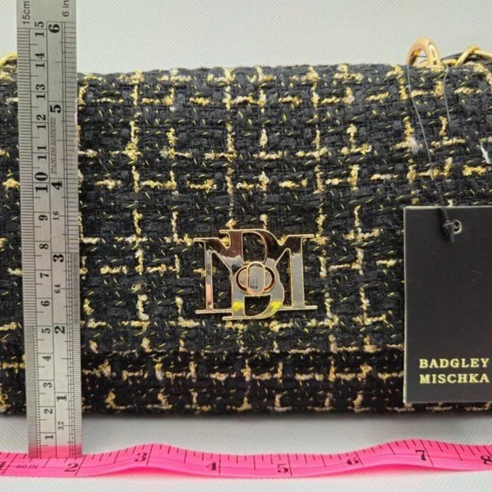 Badgley Mischka Boucle Messenger‎ Crossbody - Black